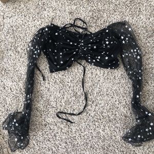 Black and silver crop top